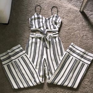 Black and White Striped 2 piece set